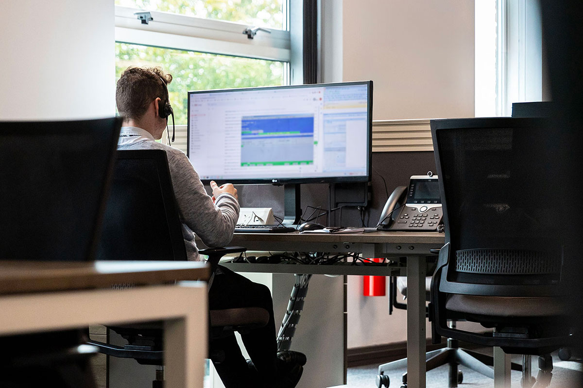 man working at a computer