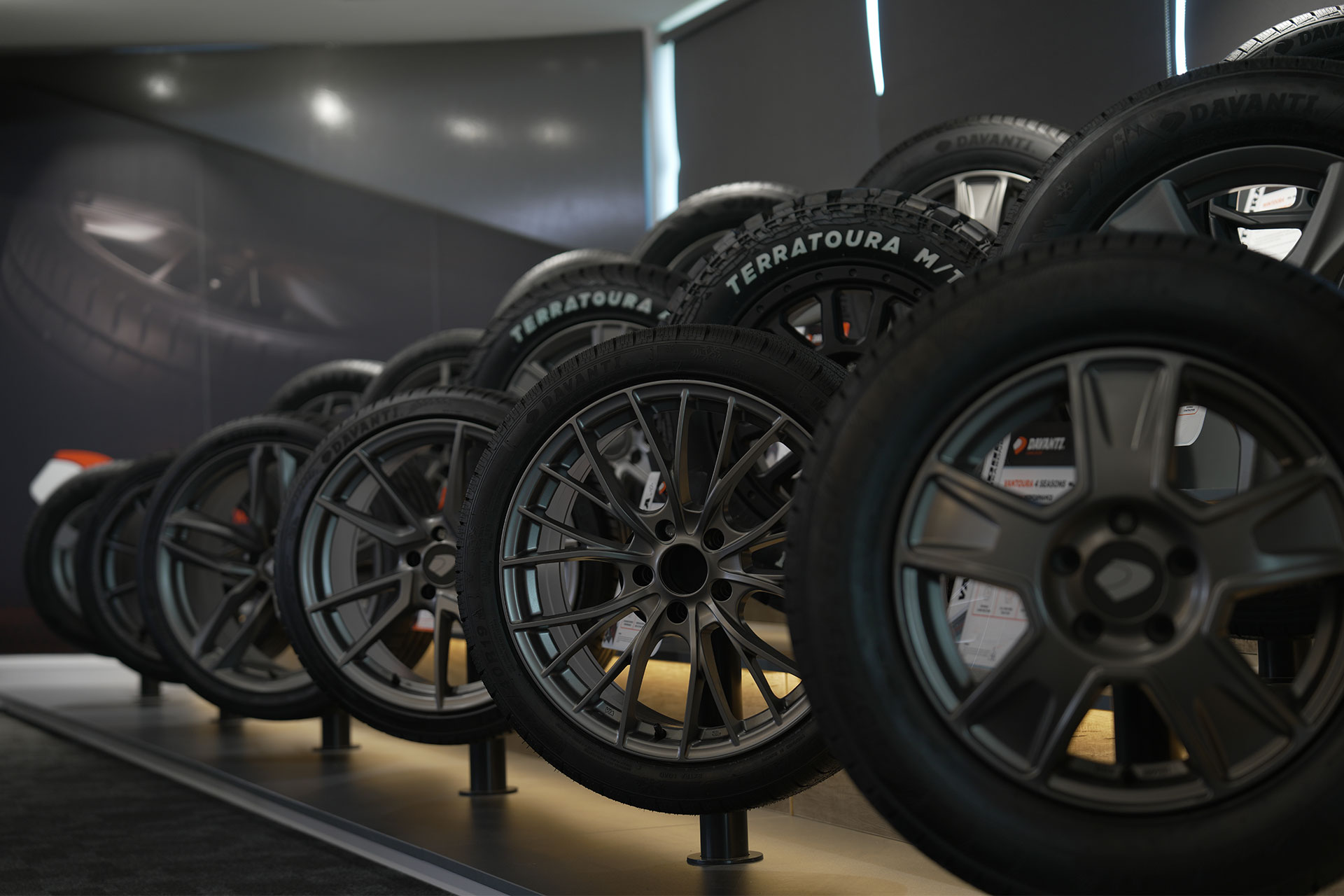 Oak Tyres displayed range of tyres
